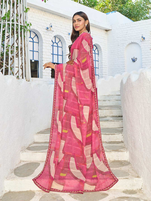 trendy abstract designer saree