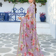 soft pastel floral designer saree