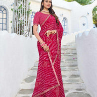 traditional bandhani designer saree