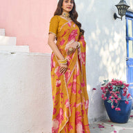 soft lightweight organza designer saree