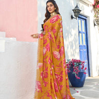 elegant festive organza saree