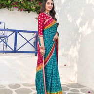 traditional ethnic bandhani saree