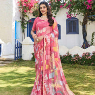 soft lightweight festive chiffon saree