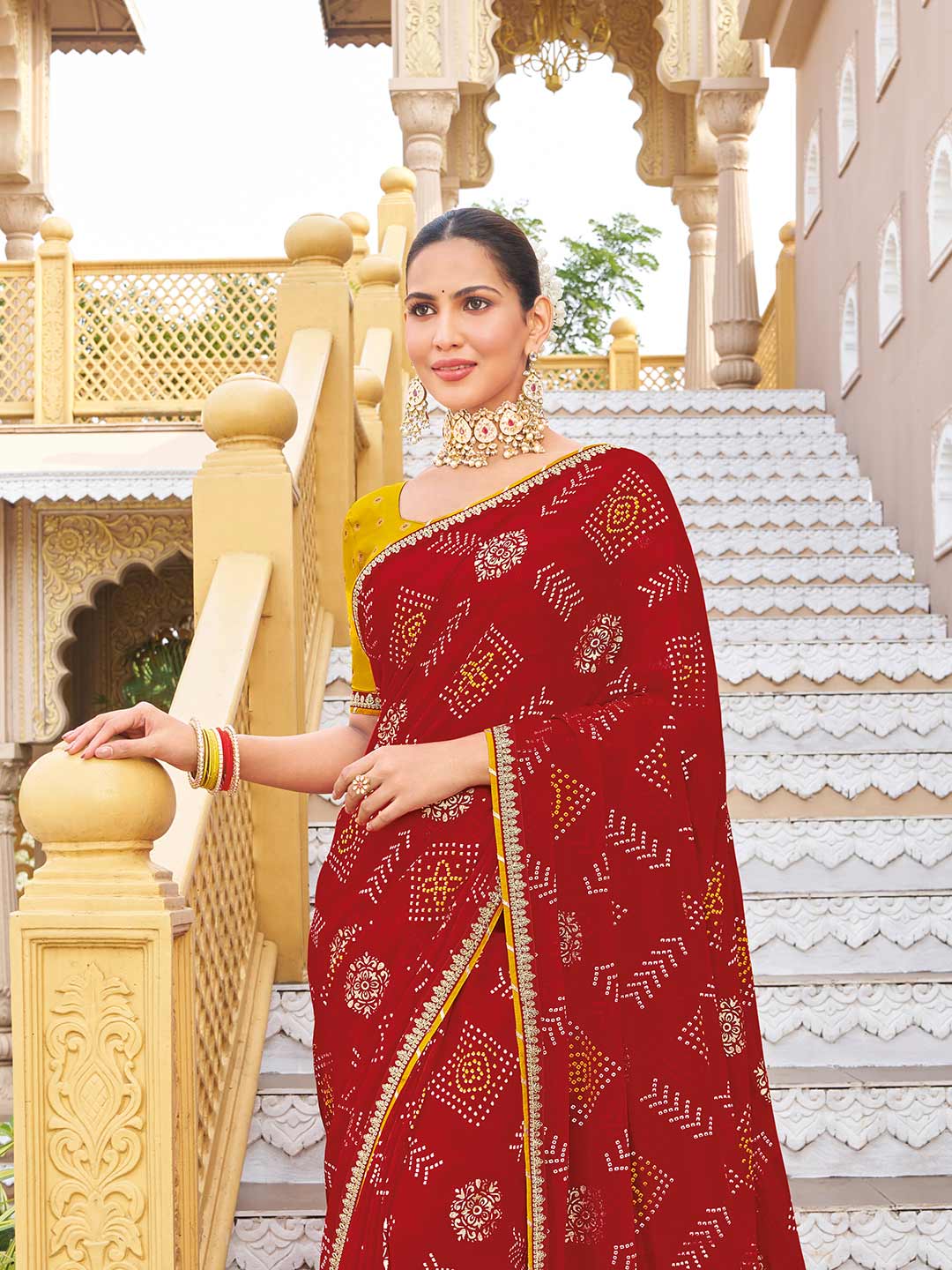 georgette work saree