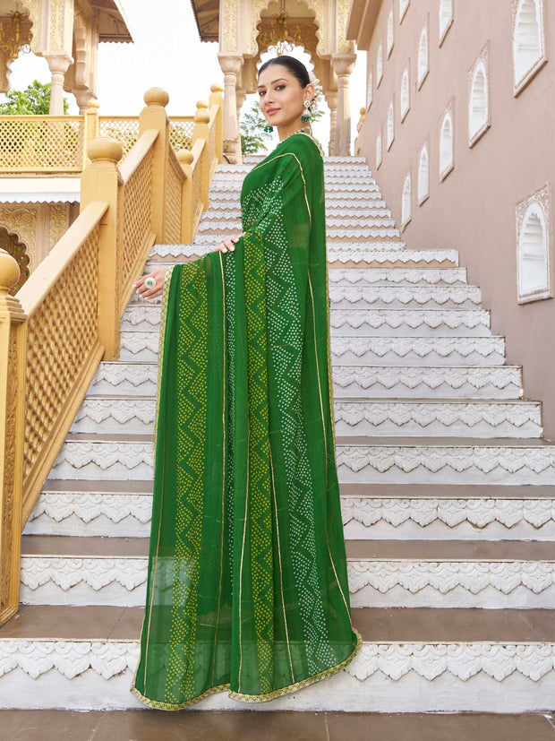 Traditional bandhani georgette saree