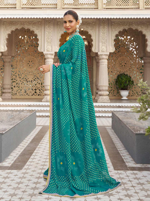 print georgette saree