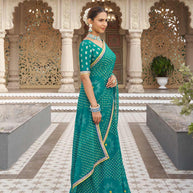 Trendy designer bandhani saree