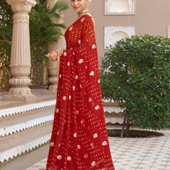 Designer foil work saree