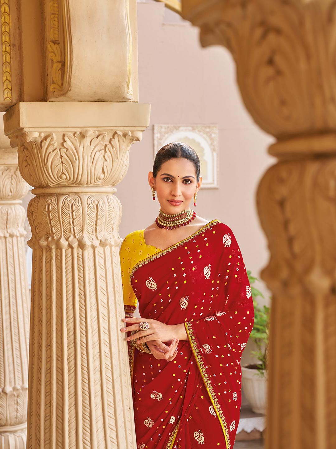 Red wedding wear saree