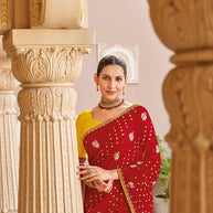 Red wedding wear saree