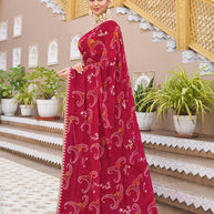Shimmer foil georgette saree