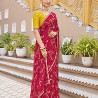 Festive designer bandhani saree