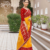 Mustard festive georgette saree
