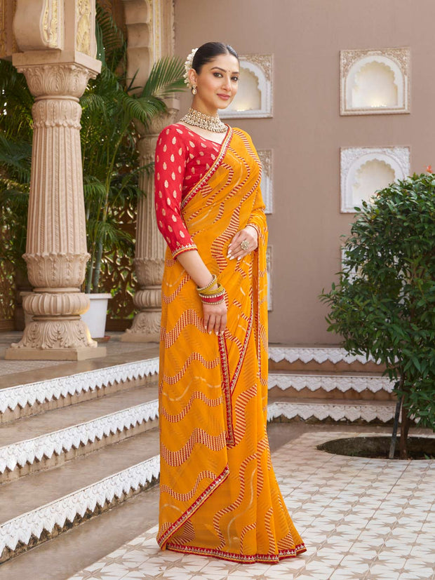 Printed ethnic saree