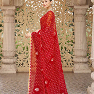 Red wedding designer saree