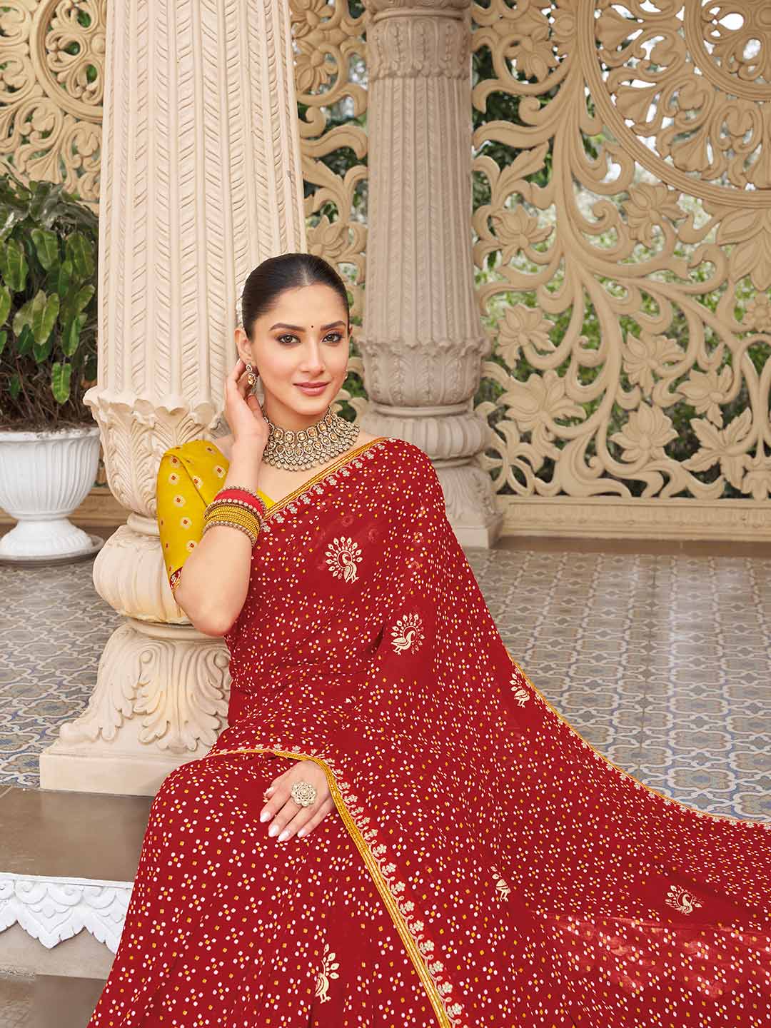 festive work saree