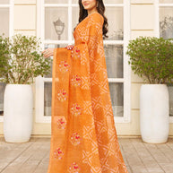 floral geometric work saree 