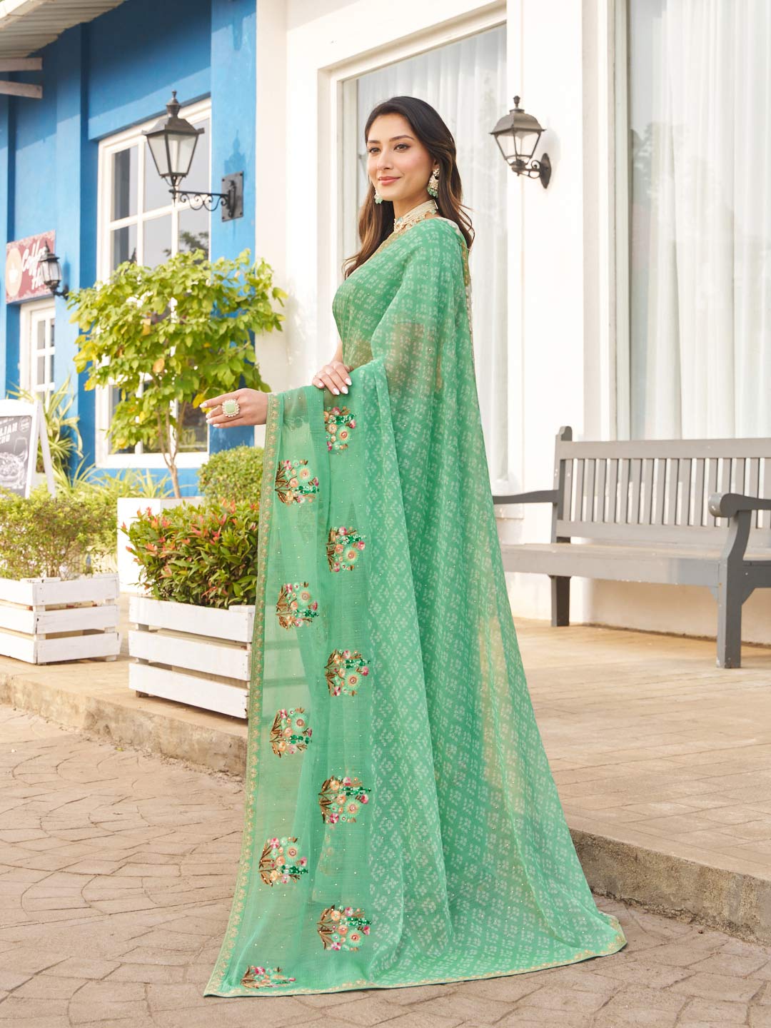 chiffon designer saree