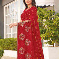  floral designer chiffon saree