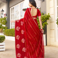 embroidered work saree 