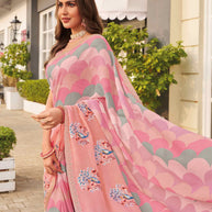 designer chiffon saree