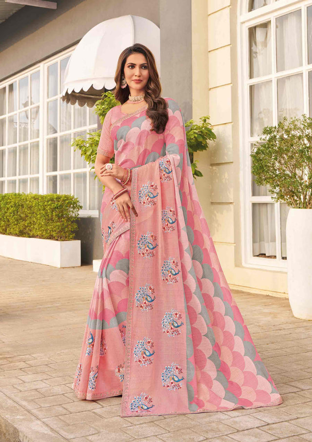 Pink saree