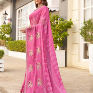 floral geometric designer saree