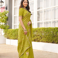 embroidered designer saree