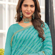 geometric chiffon designer saree