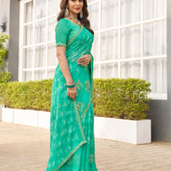 embroidered designer saree 