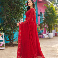 geometric print designer saree