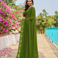 geometric print georgette saree