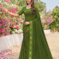 Green work saree