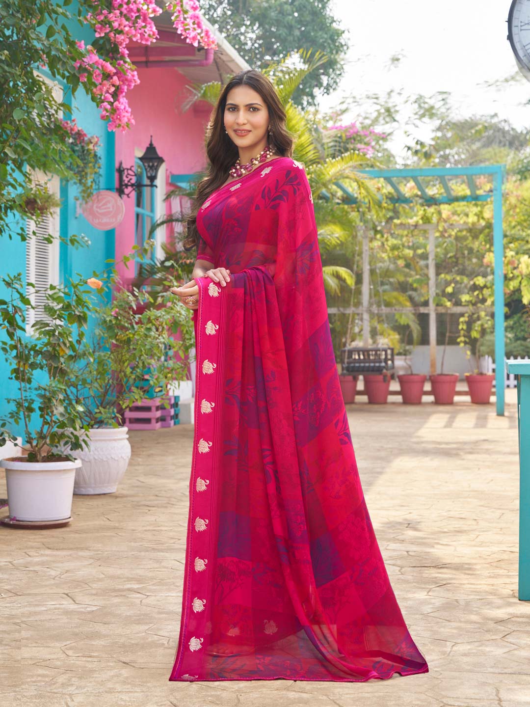 georgette designer festive saree