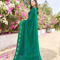 geometric print georgette saree