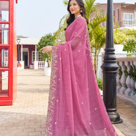  elegant designer embroidered saree