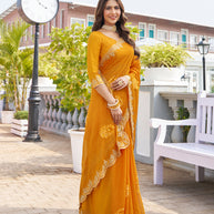  festive wear embroidered saree