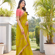 elegant designer chiffon saree