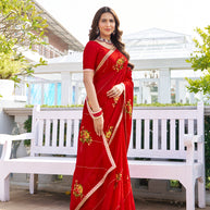 classic designer chiffon saree