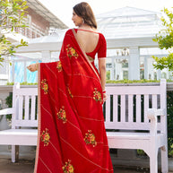elegant party wear embroidered saree