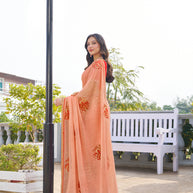  designer chiffon embroidered saree