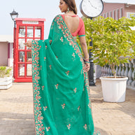 lightweight embroidered saree