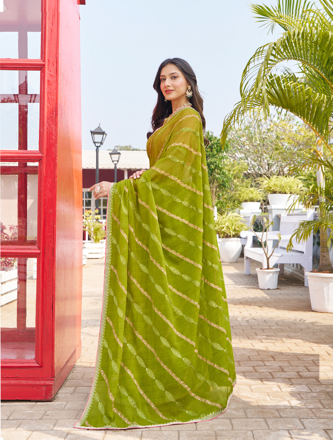 festive wear chiffon saree