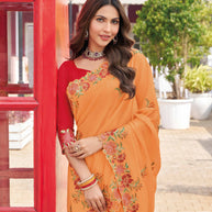 stylish embroidered saree