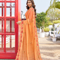elegant designer chiffon saree