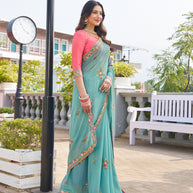 elegant designer chiffon saree 