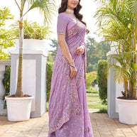 elegant designer chiffon saree