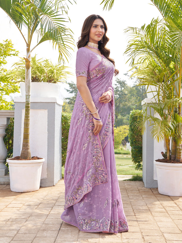 elegant designer chiffon saree