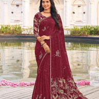 designer chiffon festive saree