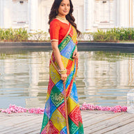  vibrant designer chiffon saree
